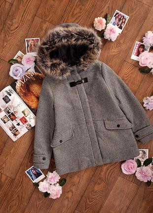 Осіннє вовняне пальто з капюшоном   Zara