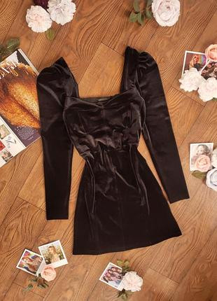 Велюрова чорна сукня розмір S